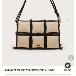 Cult Gaia Puff Crossbody Bag in Cream and Black with Gold Hardware. NWT.